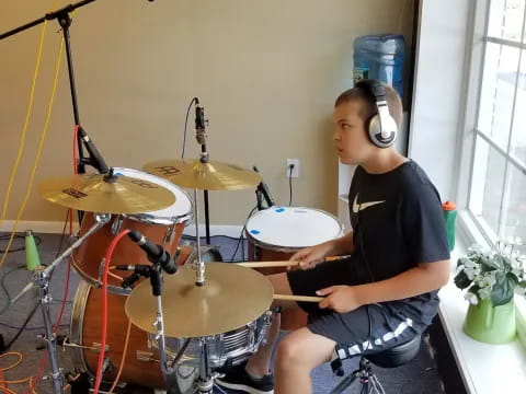 a person playing the drums
