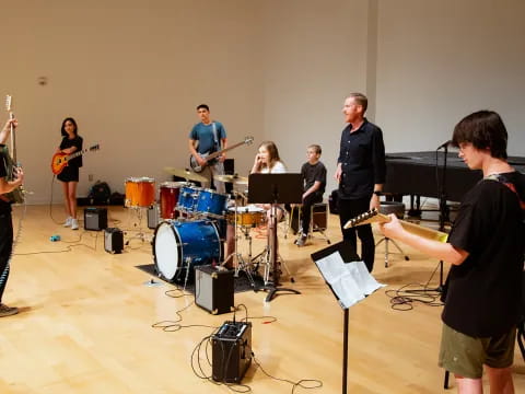 a group of people playing instruments