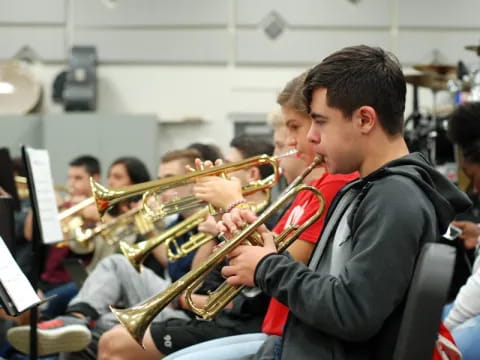 a group of people playing instruments