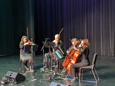 a group of people playing instruments