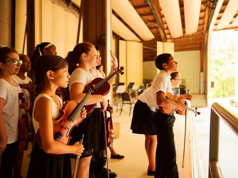 a group of people playing instruments