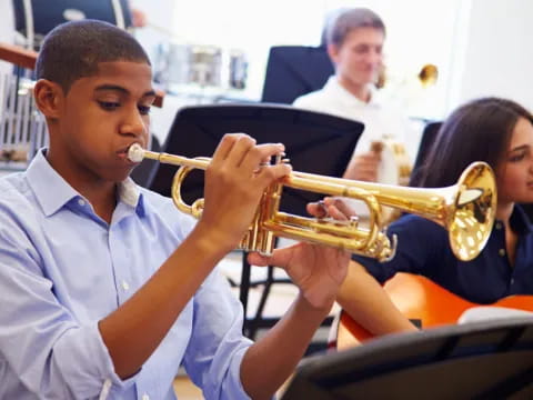 a group of people playing instruments