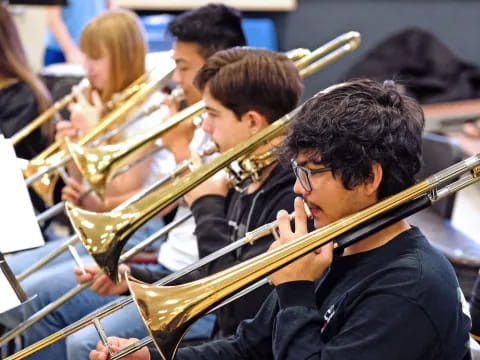 a group of people playing instruments