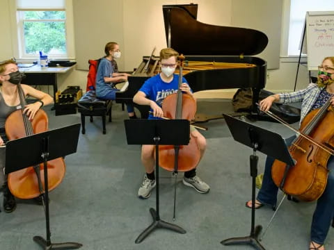 a group of people playing instruments