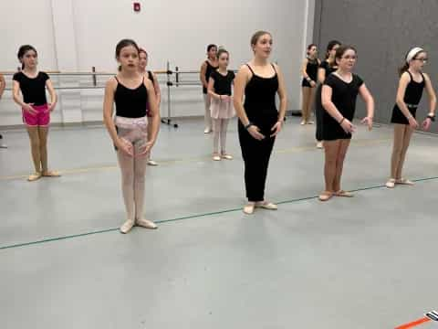 a group of women in a gym