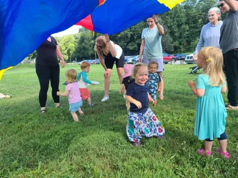 a group of people at a park