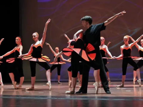 a group of people dancing