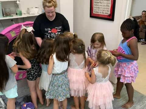 a group of children in a room