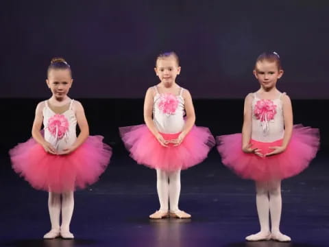 a group of girls wearing dresses and posing for a photo