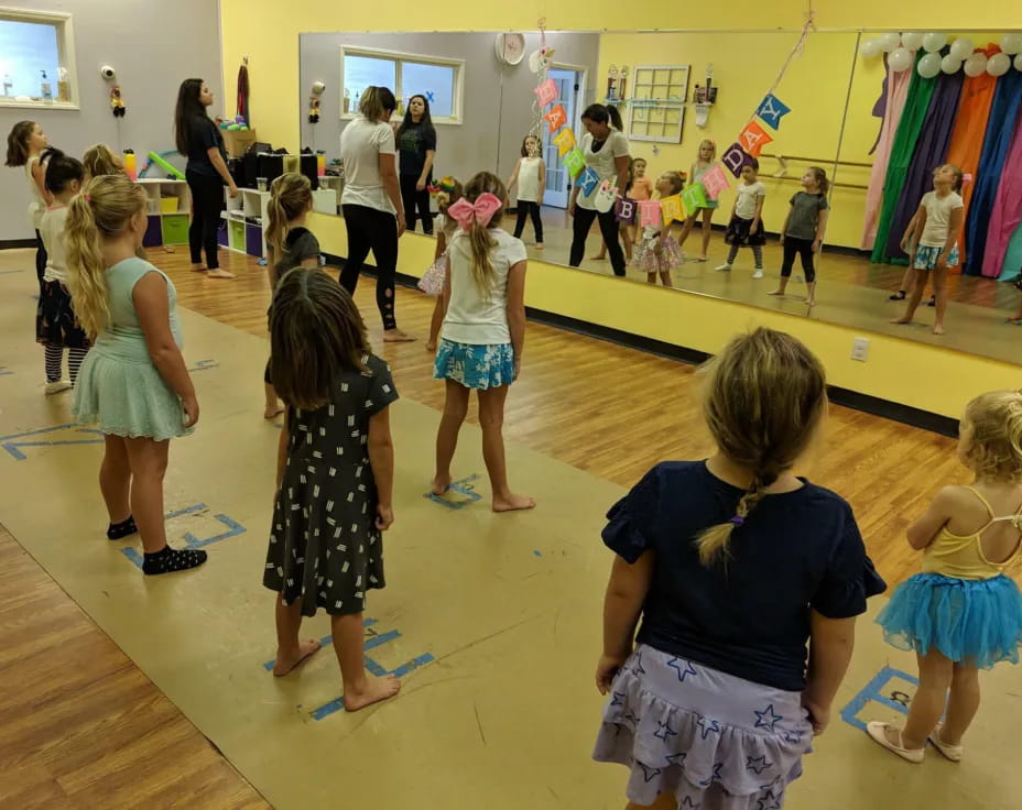 a group of children in a room