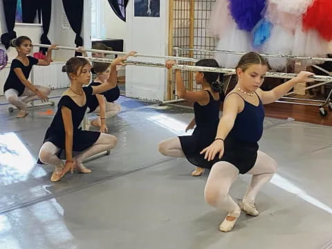 a group of women exercising