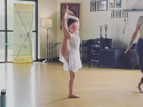 a person dancing in a room