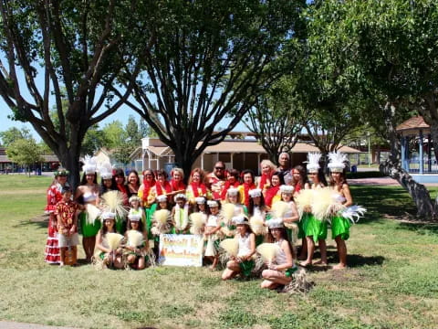 a group of people posing for a photo