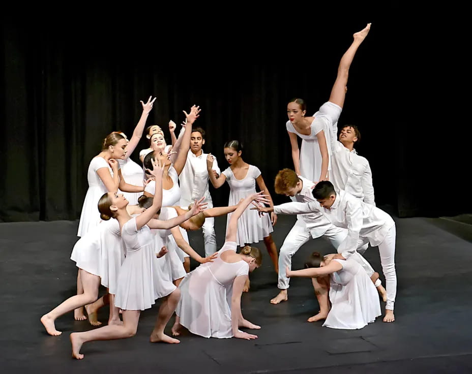 a group of people dancing