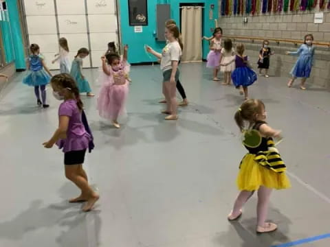a group of children in a gym