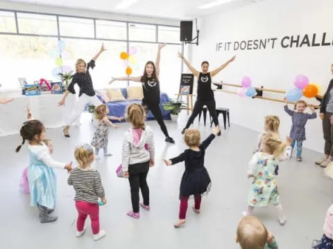 a group of children dancing