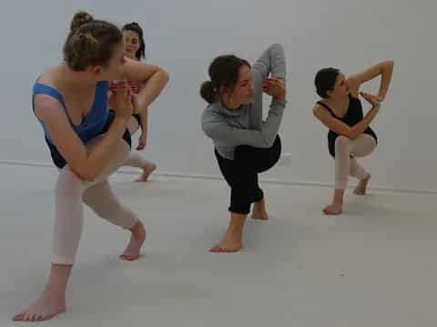 a group of women exercising