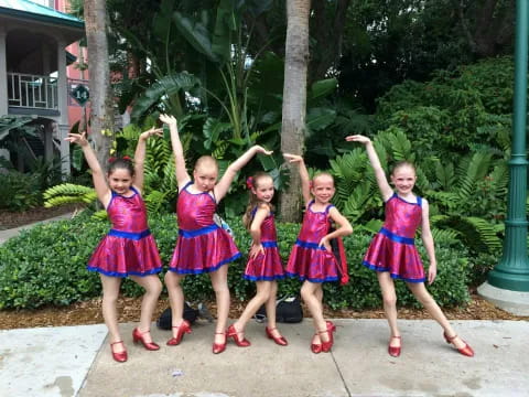 a group of girls posing for a picture