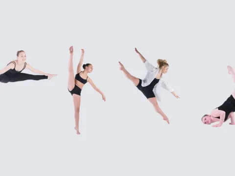 a group of women jumping