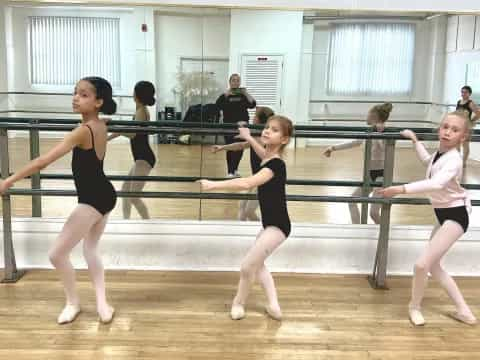 a group of women exercising