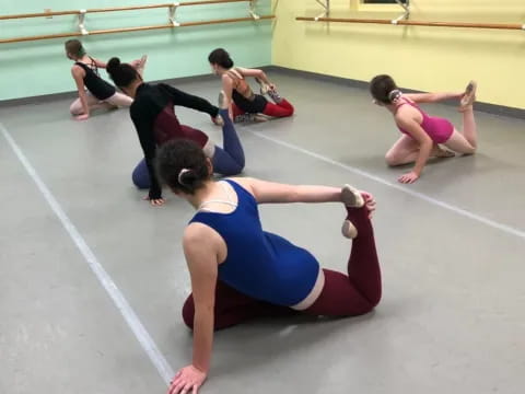 a group of people exercising