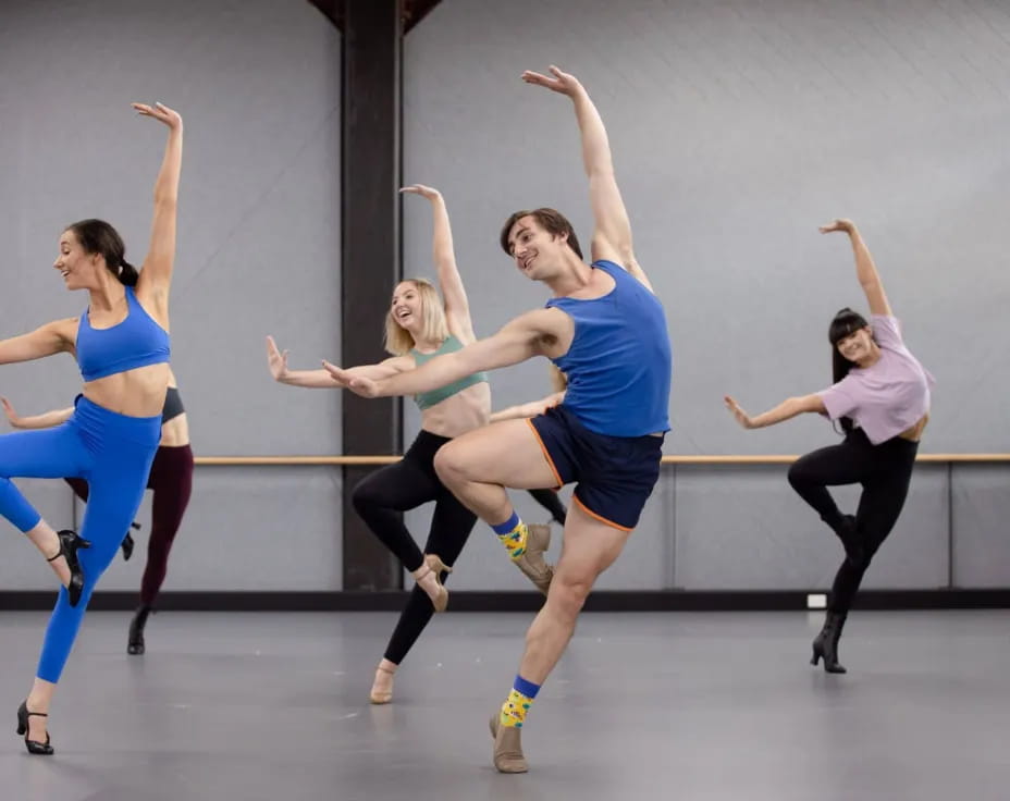 a group of people dancing