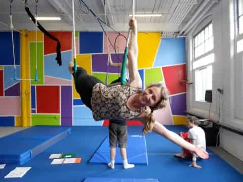 a person doing a handstand