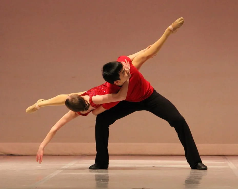 a man and woman dancing