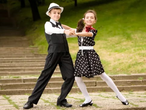 a man and a woman dancing