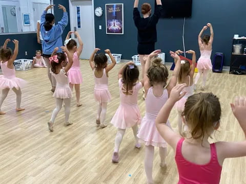 a group of children dancing