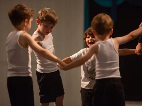 a group of children dancing