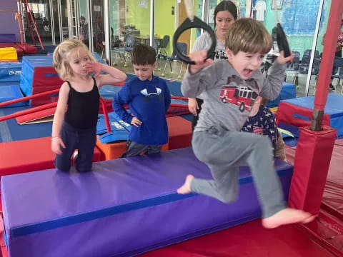 a group of kids on a playground