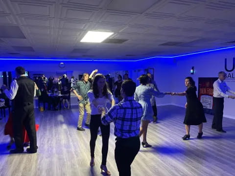 a group of people dancing