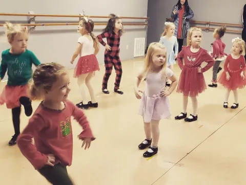 a group of children dancing