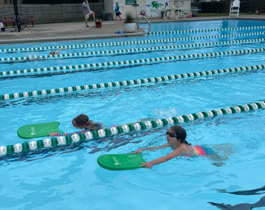 a person in a pool