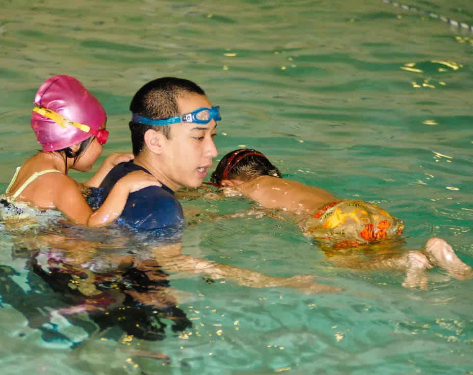 a man and a woman in the water