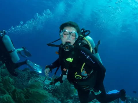 a scuba diver under water