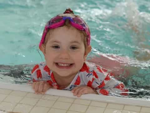 a girl in a pool