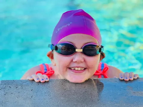 a child in a pool