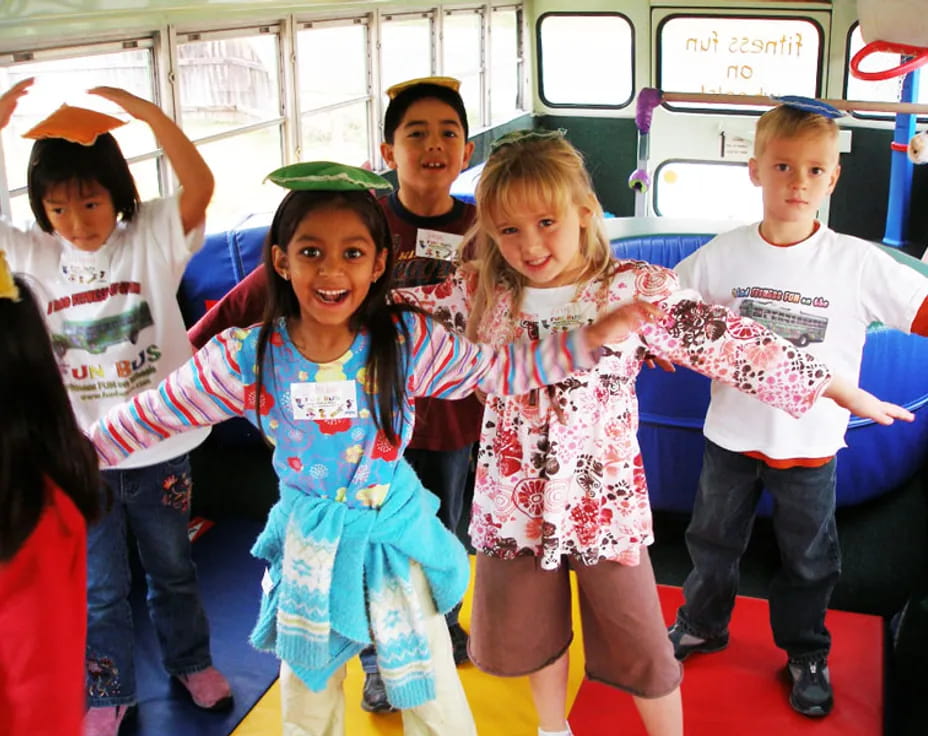 a group of children posing for a photo