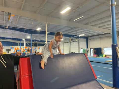 a girl on a trampoline