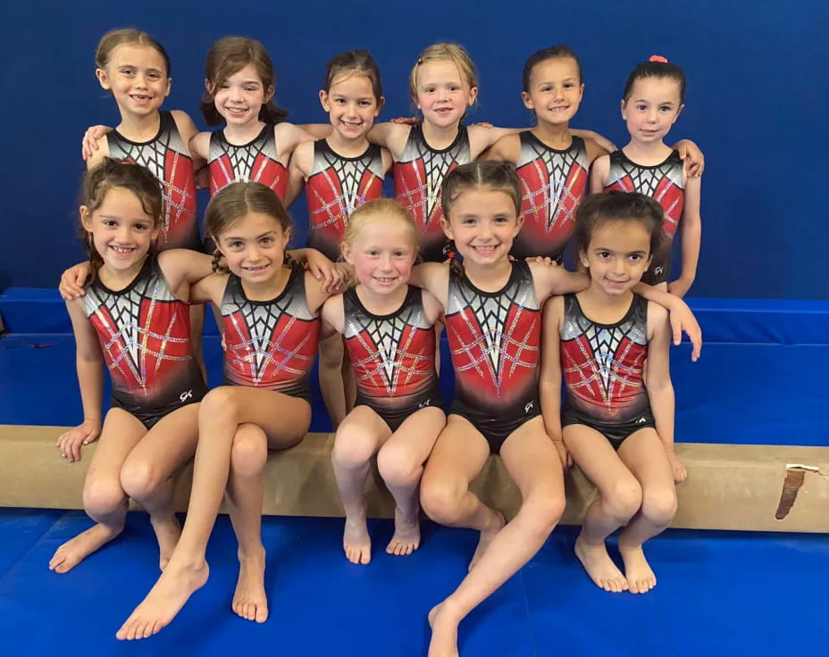 a group of girls in swimsuits posing for a photo