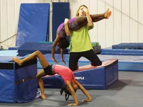 a group of women exercising