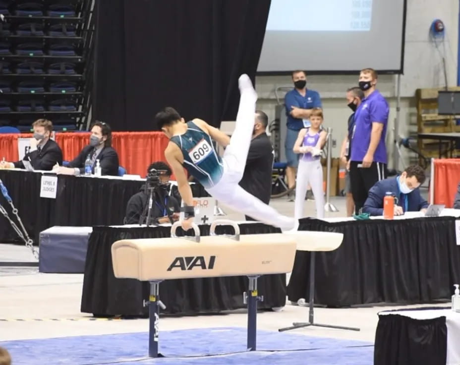 a person doing a high jump