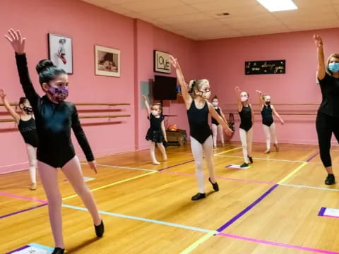 a group of women in a gym