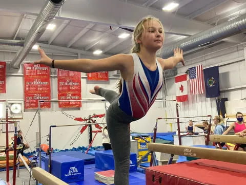a woman doing gymnastics