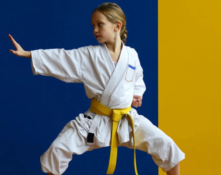 a man in a karate uniform