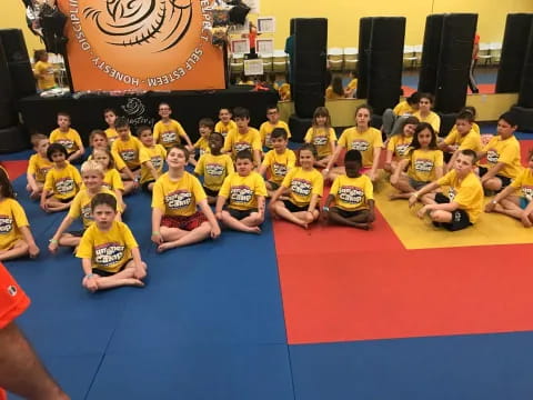 a group of people wearing matching t-shirts