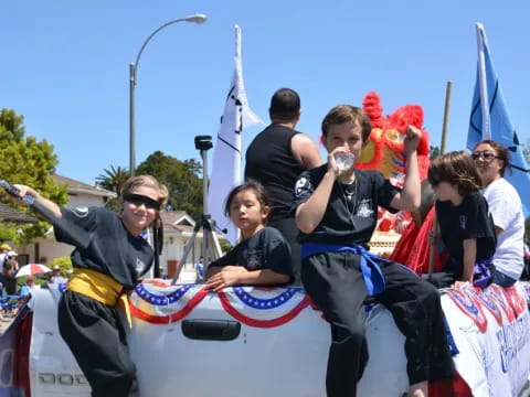 a group of people on a boat