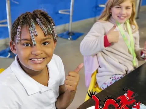 a boy and girl smiling